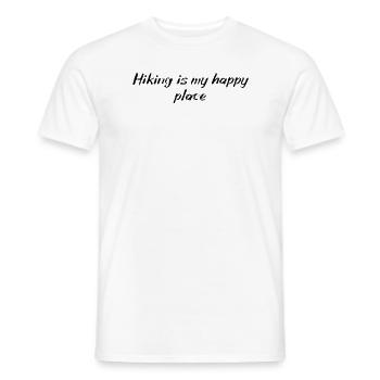 Wandern - Hiking is my happy place - Männer T-Shirt - Weiß - Vorne - AI Model Male 178 dark (178cm)