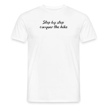 Wandern - Step by step, conquer the hike - Männer T-Shirt - Weiß - Vorne - AI Model Male 178 dark (178cm)