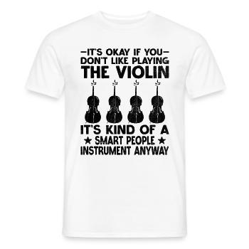 Ce n’est pas grave si vous n’aimez pas jouer du violon Vio - T-shirt homme - blanc - Devant - AI Model Male 178 dark (178cm)
