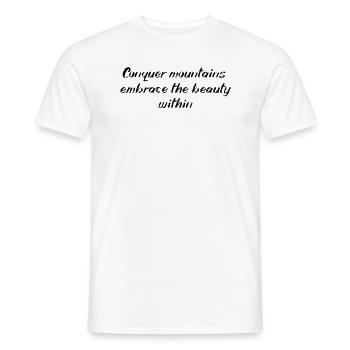 Randonnée - Partez à la conquête des montagnes, embrassez la beauté - T-shirt homme - blanc - Devant - AI Model Male 178 dark (178cm)