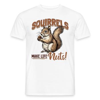 Funny Squirrel Animal Squirrels make life nuts! - Men's T-Shirt - white - Front - AI Model Male 178 dark (178cm)