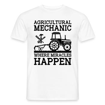 Mécanicien agricole Drôle de tracteur Mécanique Ferme - T-shirt homme - blanc - Devant - AI Model Male 178 dark (178cm)