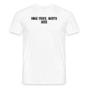Wandern - Hike more, worry less - Männer T-Shirt - Weiß - Vorne - AI Model Male 178 dark (178cm)