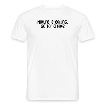 Hiking - Nature is calling, go for a hike - Men's T-Shirt - white - Front - AI Model Male 178 dark (178cm)