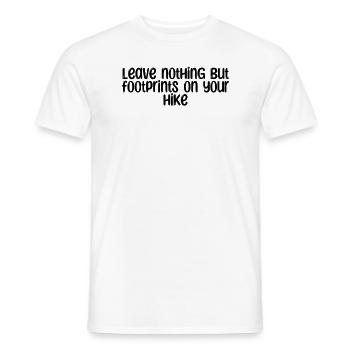 Randonnée - Ne laissez rien d’autre que des empreintes de pas sur votre - T-shirt homme - blanc - Devant - AI Model Male 178 dark (178cm)