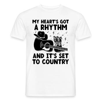 Comté Musique Vintage Amateur de musique Western Country C - T-shirt homme - blanc - Devant - AI Model Male 178 dark (178cm)