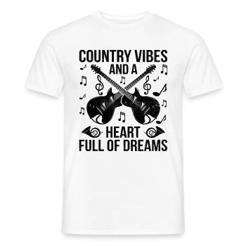 Comté Musique Vintage Amateur de musique Western Country C - T-shirt homme - blanc - Devant - AI Model Male 178 dark (178cm)