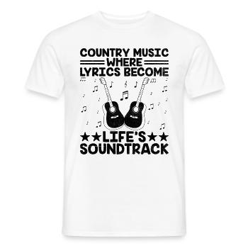 Comté Musique Vintage Amateur de musique Western Country C - T-shirt homme - blanc - Devant - AI Model Male 178 dark (178cm)