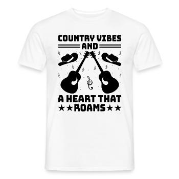 Comté Musique Vintage Amateur de musique Western Country C - T-shirt homme - blanc - Devant - AI Model Male 178 dark (178cm)