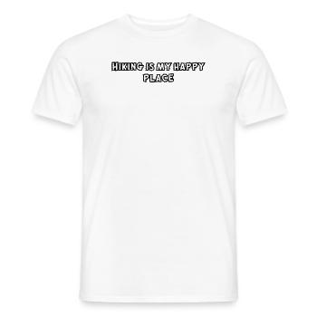 Wandern - Hiking is my happy place - Männer T-Shirt - Weiß - Vorne - AI Model Male 178 dark (178cm)