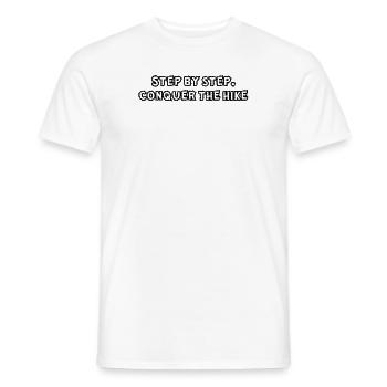 Wandern - Step by step, conquer the hike - Männer T-Shirt - Weiß - Vorne - AI Model Male 178 dark (178cm)