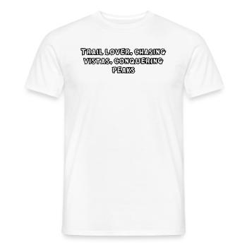 Randonnée - Amoureux des sentiers, à la poursuite des panoramas, à la conquête - T-shirt homme - blanc - Devant - AI Model Male 178 dark (178cm)