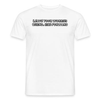 Hiking - Leave your worries behind, hike forward - Men's T-Shirt - white - Front - AI Model Male 178 dark (178cm)