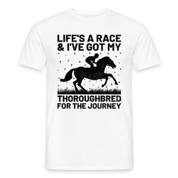 Thoroughbred Horse Racing Riding Equestian Horses - Men's T-Shirt - white - Front - AI Model Male 178 dark (178cm)