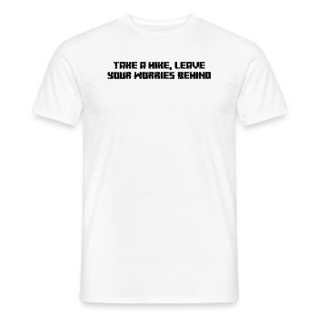Hiking - Take a hike, leave your worries behind - Men's T-Shirt - white - Front - AI Model Male 178 dark (178cm)