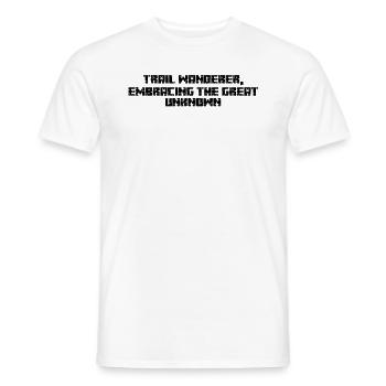 Hiking - Trail wanderer, embracing the great - Men's T-Shirt - white - Front - AI Model Male 178 dark (178cm)