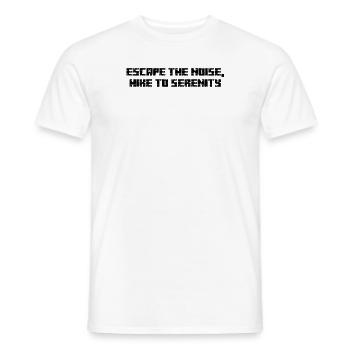 Wandern - Escape the noise, hike to serenity - Männer T-Shirt - Weiß - Vorne - AI Model Male 178 dark (178cm)