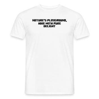 Randonnée - Terrain de jeu de la nature, randonnée avec des - T-shirt homme - blanc - Devant - AI Model Male 178 dark (178cm)