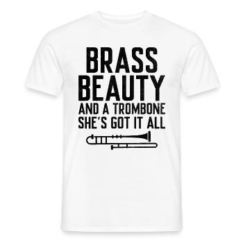 Posaunist Posaunist Marching Band Posaune - Männer T-Shirt - Weiß - Vorne - AI Model Male 178 dark (178cm)