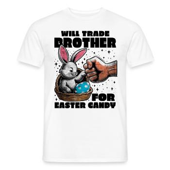 Will Trade Brother For Easter - Men's T-Shirt - white - Front - AI Model Male 178 dark (178cm)
