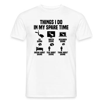 Things I do in my spare time Diving - Men's T-Shirt - white - Front - AI Model Male 178 dark (178cm)