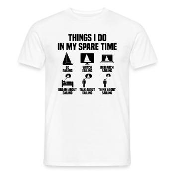 Things I do in my spare time Sailing - Men's T-Shirt - white - Front - AI Model Male 178 dark (178cm)
