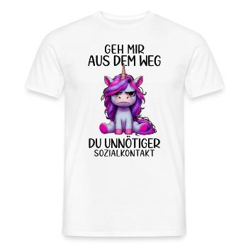 Get out of my way, you unnecessary social contact - Men's T-Shirt - white - Front - AI Model Male 178 dark (178cm)