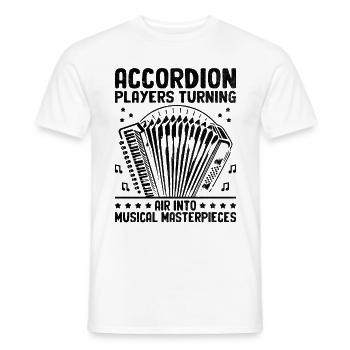 Akkordeonspieler verwandeln Luft in musikalisches Meisterwerk - Männer T-Shirt - Weiß - Vorne - AI Model Male 178 dark (178cm)