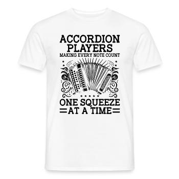 Akkordeonspieler, die jede Note zählen lassen, ein Sque - Männer T-Shirt - Weiß - Vorne - AI Model Male 178 dark (178cm)