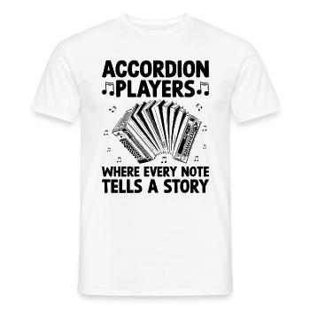 Accordion Players Where Every Note Tells A Story - Men's T-Shirt - white - Front - AI Model Male 178 dark (178cm)