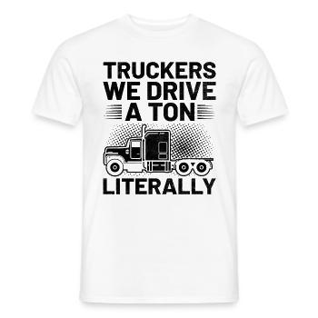 Camionneur Conduisant Papa Camionneur Père Chauffeur De Camion - T-shirt homme - blanc - Devant - AI Model Male 178 dark (178cm)