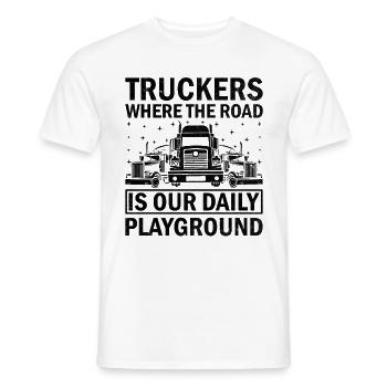 Camionneur Conduisant Papa Camionneur Père Chauffeur De Camion - T-shirt homme - blanc - Devant - AI Model Male 178 dark (178cm)