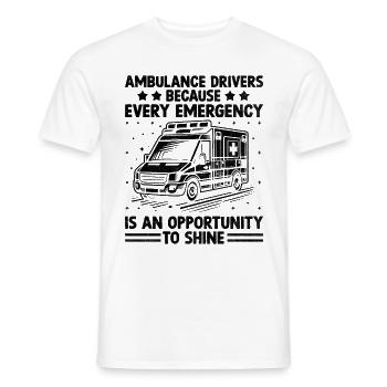 Ambulancechauffeurs omdat elke noodsituatie een operatie is - Heren T-shirt - wit - Voor - AI Model Male 178 dark (178cm)