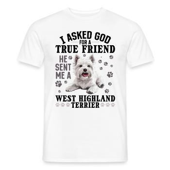 Westie West Highland White Terrier Race de chien - T-shirt homme - blanc - Devant - AI Model Male 178 dark (178cm)