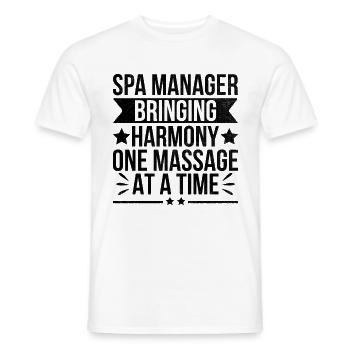 SPA Manager Job Wellness Funny SPA Management Sayi - Men's T-Shirt - white - Front - AI Model Male 178 dark (178cm)