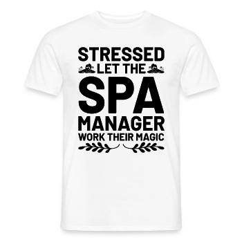 SPA Manager Job Wellness Funny SPA Management Sayi - Men's T-Shirt - white - Front - AI Model Male 178 dark (178cm)