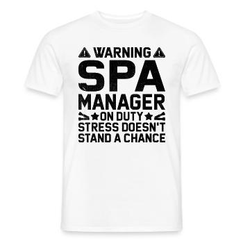 SPA Manager Job Wellness Funny SPA Management Sayi - Men's T-Shirt - white - Front - AI Model Male 178 dark (178cm)