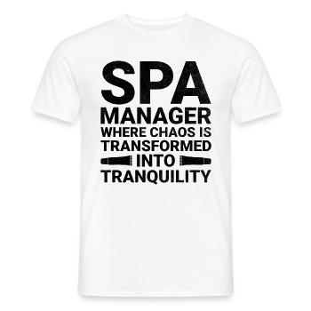 SPA Manager Job Wellness Funny SPA Management Sayi - Men's T-Shirt - white - Front - AI Model Male 178 dark (178cm)