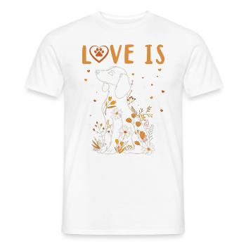 Dachshund Doxie Wiener Dog Breed Love Is - Männer T-Shirt - Weiß - Vorne - AI Model Male 178 dark (178cm)