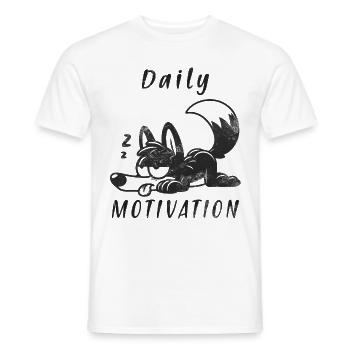 Wolf Schlafen Daily Motivation Pyjama - Männer T-Shirt - Weiß - Vorne - AI Model Male 178 dark (178cm)