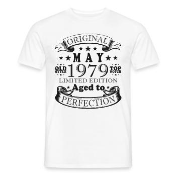 Mai 1979 - Millésime 1979 Jubilé - Mai 1979 - T-shirt homme - blanc - Devant - AI Model Male 178 dark (178cm)