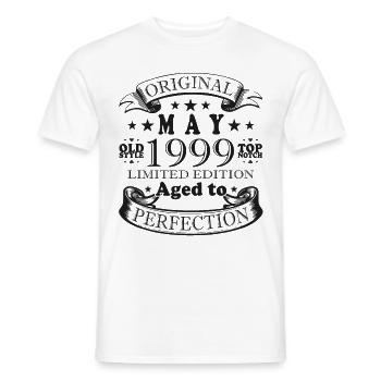 May 1999 Birthday Gift May 1999 - 1999 May - Men's T-Shirt - white - Front - AI Model Male 178 dark (178cm)
