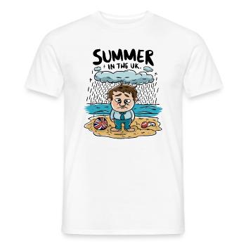 Sommer in England Wetter Regen Regnerisch Spaß - Männer T-Shirt - Weiß - Vorne - AI Model Male 178 dark (178cm)