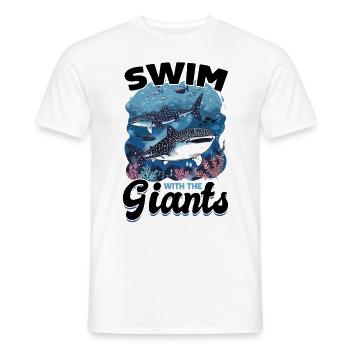 Funny Whale Shark Animal Swim With The Giants - Männer T-Shirt - Weiß - Vorne - AI Model Male 178 dark (178cm)