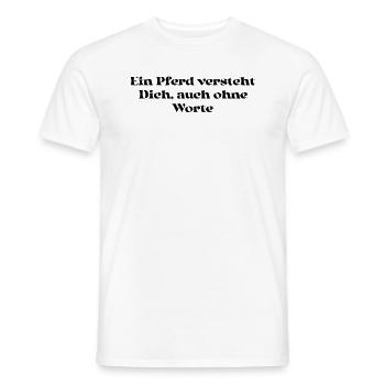 Équitation - Un cheval vous comprend, même sans mots - T-shirt homme - blanc - Devant - AI Model Male 178 dark (178cm)
