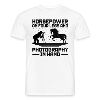 Pferdefotografie Reiten Pferde Hobby Ph - Männer T-Shirt - Weiß - Vorne - AI Model Male 178 dark (178cm)