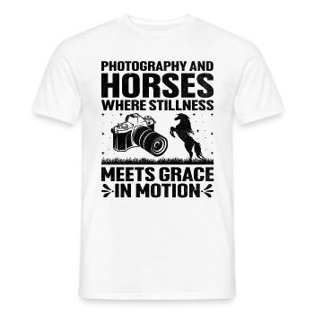 Pferdefotografie Reiten Pferde Hobby Ph - Männer T-Shirt - Weiß - Vorne - AI Model Male 178 dark (178cm)