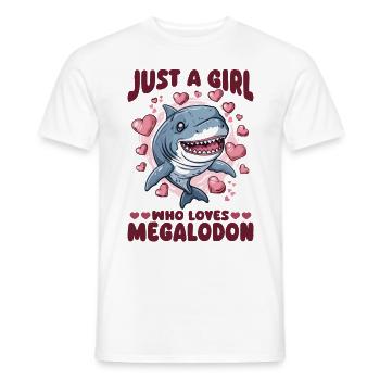 Shark Animal Just A Girl Who Loves Megalodons - Männer T-Shirt - Weiß - Vorne - AI Model Male 178 dark (178cm)