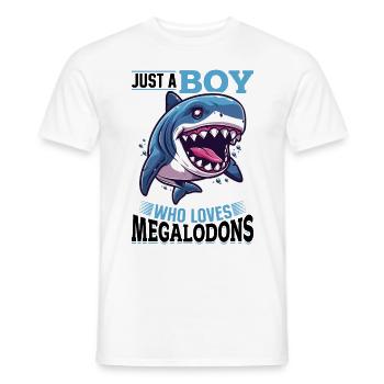Shark Animal Just A Boy Who Loves Megalodons - Männer T-Shirt - Weiß - Vorne - AI Model Male 178 dark (178cm)