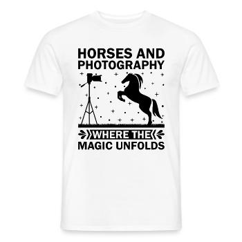 Horse Photography Horseback Riding Horses Hobby Ph - Men's T-Shirt - white - Front - AI Model Male 178 dark (178cm)
